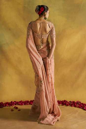 Rishi And Vibhuti Sri Embroidered Saree Set With Dupatta
