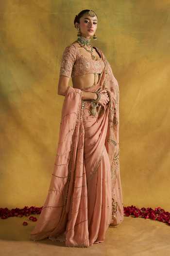 Rishi And Vibhuti Sri Embroidered Saree Set With Dupatta