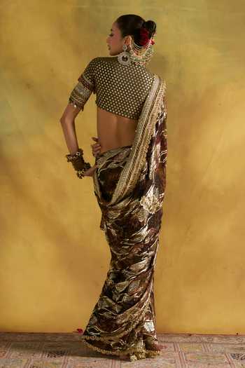Rishi And Vibhuti Param Sundari Embroidered Saree With Blouse