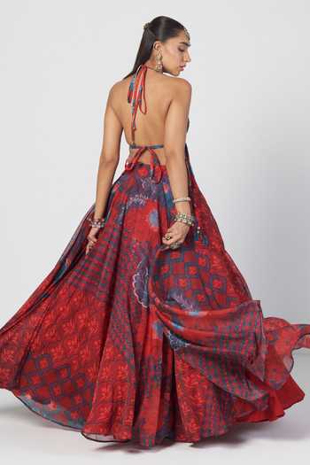 Rishi And Vibhuti Tabasco Bahar Tassel Bralette & Skirt Set 
