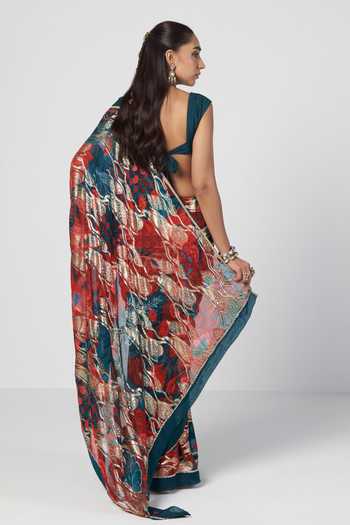Rishi And Vibhuti Jugmug Printed Saree With Blouse
