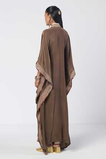 Rishi And Vibhuti Azra Olive Kaftan & Pant Set