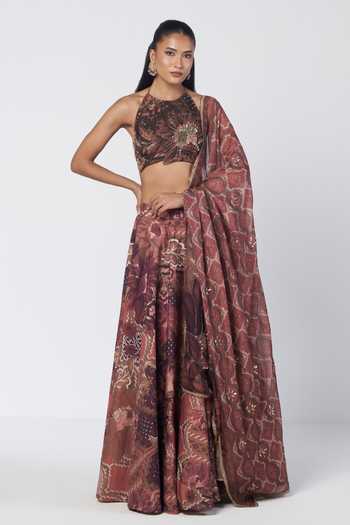 Rishi And Vibhuti Patakha Printed Lehenga Set