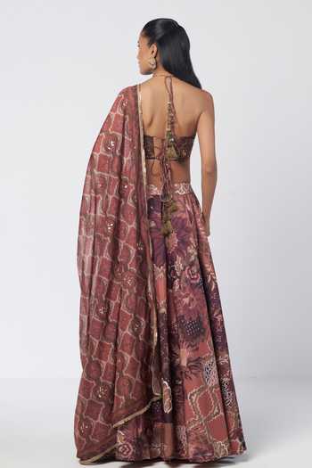 Rishi And Vibhuti Patakha Printed Lehenga Set