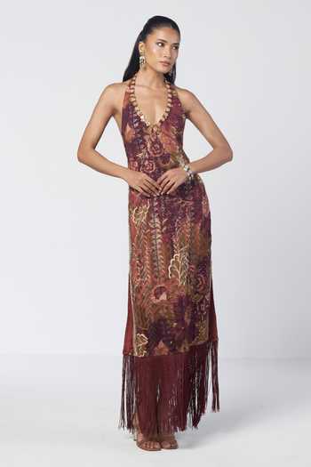 Rishi And Vibhuti Shararat Embellished Dress 