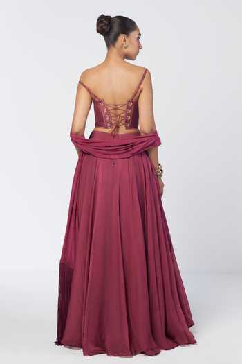 Rishi And Vibhuti Param Sundari Embellished Corset Lehenga Set