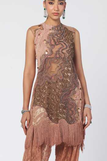Buy Rishi And Vibhuti Peach Organza, Net, Chantilly High Chalia Embroidered Kurta And Farshi Salwar Set Online at Aza Fashions Buy_Rishi And Vibhuti_Peach Organza, Net, Chantilly High Chalia Embroidered Kurta And Farshi Salwar Set _Online_at_Aza_Fashions