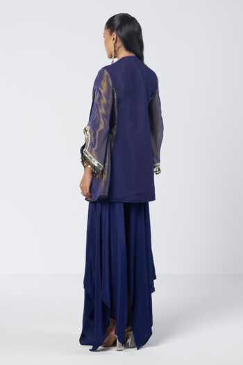 Rishi And Vibhuti Minmin Embroidered Jacket & Flared Pant Set 