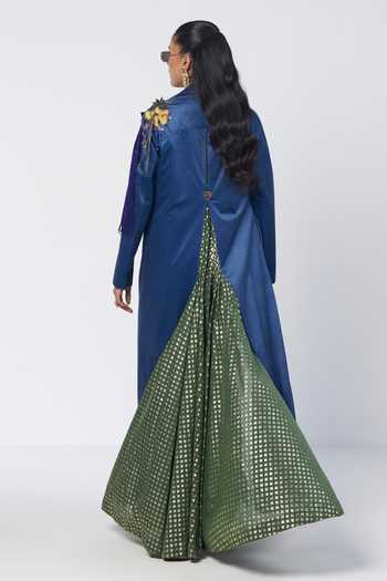 Rishi And Vibhuti Embroidered Trench Coat & Pant Set 