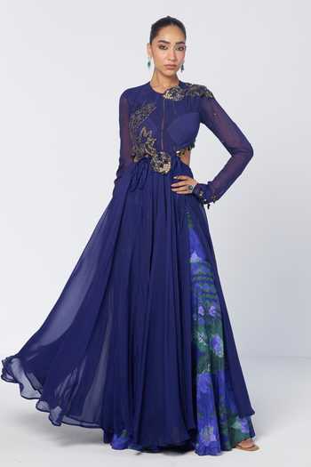 Rishi And Vibhuti Iconic Anarkali & Printed Flared Pant Set 