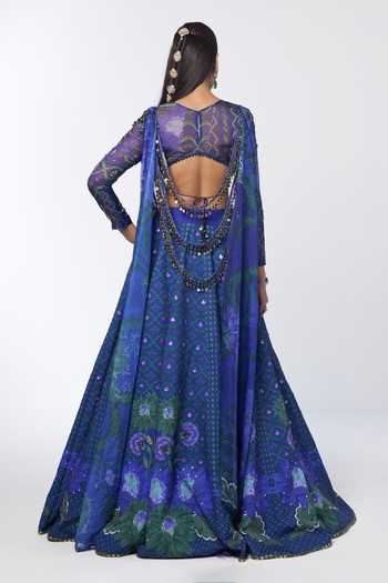 Rishi And Vibhuti Dolly Draped Cape & Lehenga Set
