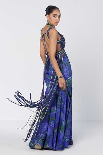 Rishi And Vibhuti Rimjhim Cascading Tassel Blouse With Sharara 