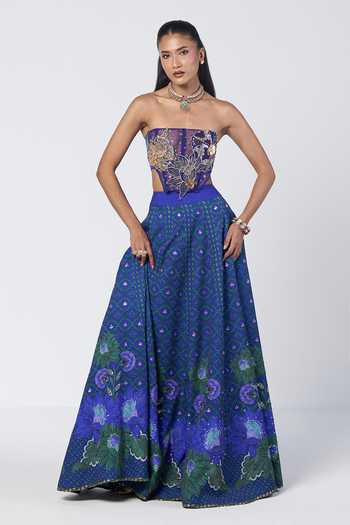 Rishi And Vibhuti Rim Dilbar Corset & Lehenga Set 