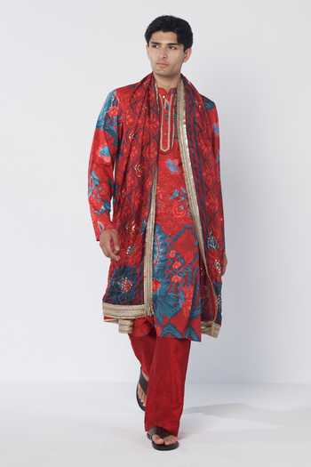 Rishi And Vibhuti Floral Print Kurta Set 