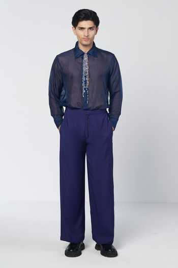 Rishi And Vibhuti Rimjhim Embroidered Coat Pant Set 