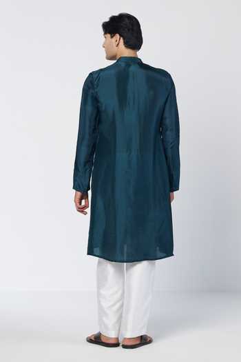 Rishi And Vibhuti Emerald Drift Embroidered Kurta Set 
