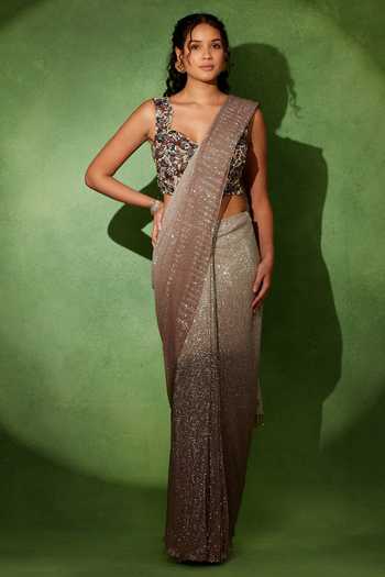 Soniya G Lunara Shimmer Pre-Draped Saree With Blouse 