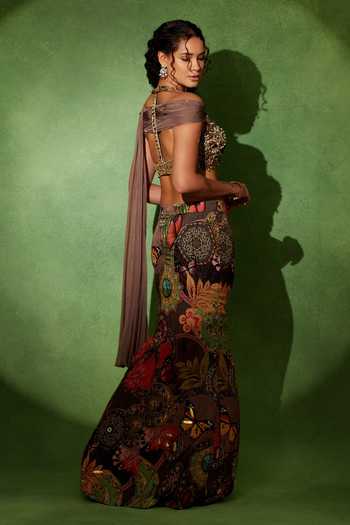 Soniya G Ruhani Garden Lehenga With Draped Blouse 