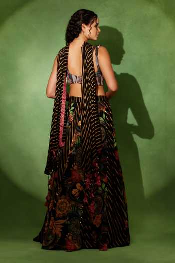 Soniya G Titli Noir Printed Lehenga Set
