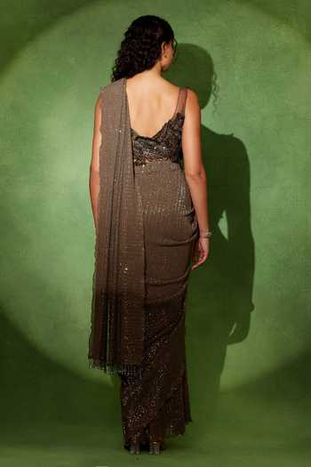 Soniya G Zariya Dusk Pre-Draped Saree With Blouse 