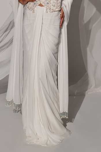 Buy Kiyohra Off White Georgette Halter Neck Talia Embroidered Blouse Draped Skirt Set Online at Aza Fashions Buy_Kiyohra_Off White Georgette Halter Neck Talia Embroidered Blouse Draped Skirt Set _Online_at_Aza_Fashions