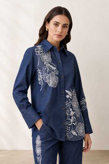 Origani Kyra Embroidered Denim Shirt 
