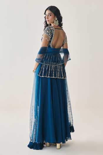 Seema Thukral Rosalind Embellished Peplum Kurta Sharara Set 