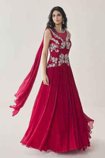 Buy Seema Thukral Pink Georgette, Satin, Net, Chiffon Embroidery Evelina Embellished Draped Gown Online at Aza Fashions Buy_Seema Thukral_Pink Georgette, Satin, Net, Chiffon Embroidery Evelina Embellished Draped Gown _Online_at_Aza_Fashions