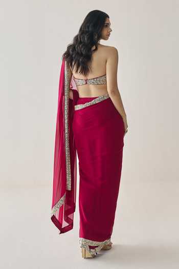 Seema Thukral Elowen Pre-Stitched Saree With Halter Blouse
