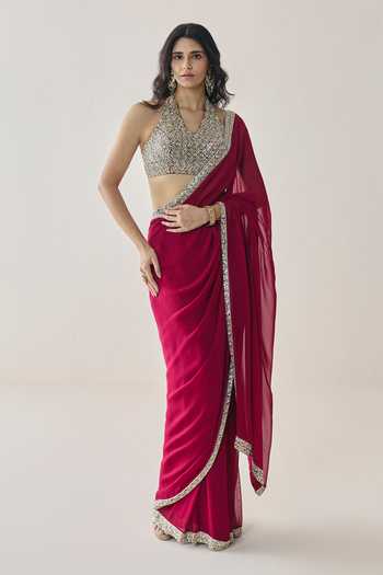 Seema Thukral Elowen Pre-Stitched Saree With Halter Blouse