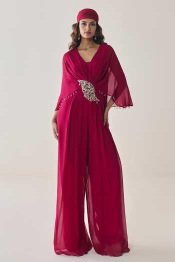 Seema Thukral Daphne Embellished Pleated Jumpsuit 