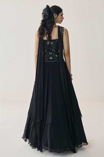 Seema Thukral Eira Embellished Blouse Handkerchief Skirt Set