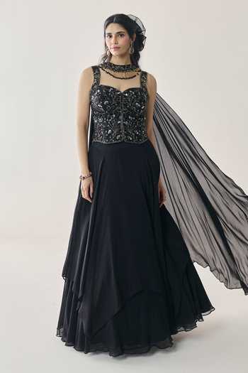 Seema Thukral Eira Embellished Blouse Handkerchief Skirt Set
