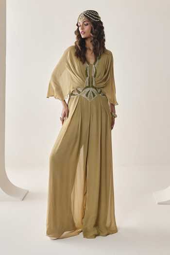 Seema Thukral Cecilia Embellished Pre-Draped Jumpsuit 