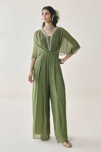 Seema Thukral Kaia Embellished Pre-Draped Jumpsuit 