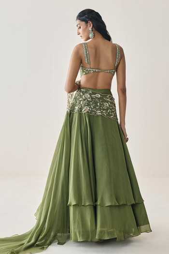 Seema Thukral Harriet Pre-Draped Lehenga Saree With Blouse