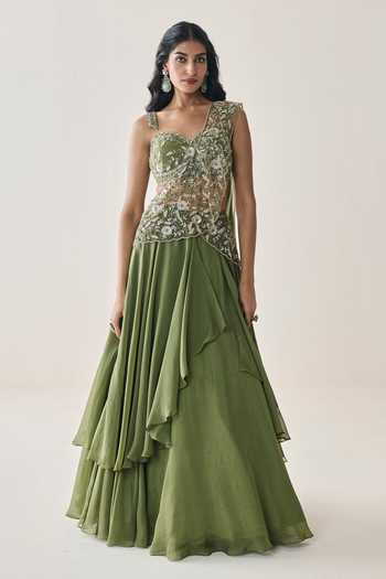Seema Thukral Harriet Pre-Draped Lehenga Saree With Blouse