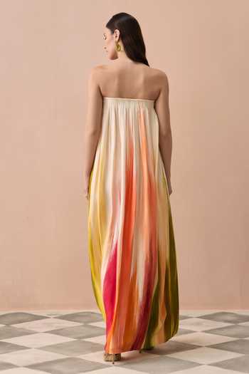 Zazu Sunset Coral Maxi Dress 
