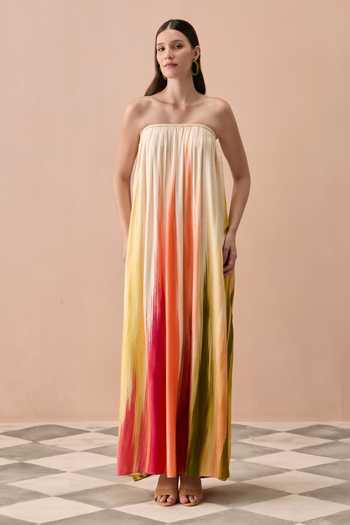 Zazu Sunset Coral Maxi Dress 