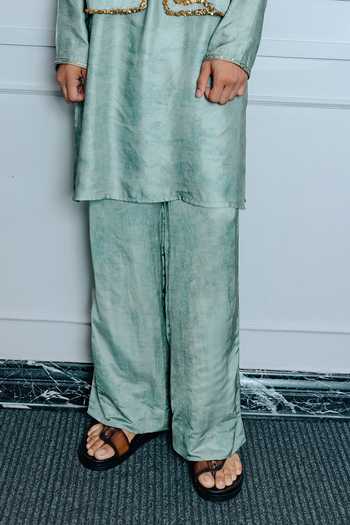 Buy Punit Balana Green Satin, Linen Sage Moh Embroidered Bundi Set Online at Aza Fashions Buy_Punit Balana_Green Satin, Linen Sage Moh Embroidered Bundi Set _Online_at_Aza_Fashions