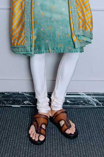Punit Balana Green Chanderi Silk, Lycra Sage Printed Kurta Set Online at Aza Fashions Punit Balana_Green Chanderi Silk, Lycra Sage Printed Kurta Set _Online_at_Aza_Fashions