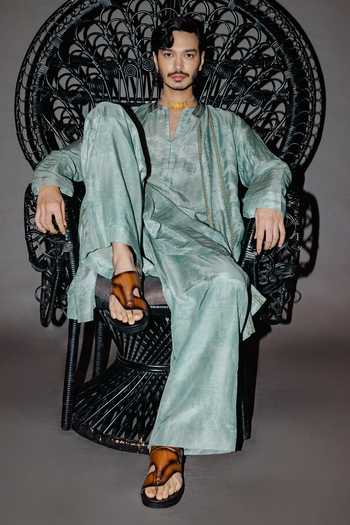 Buy Punit Balana Green Satin, Linen Embroidered Bundi And Kurta Set Online at Aza Fashions Buy_Punit Balana_Green Satin, Linen Embroidered Bundi And Kurta Set _Online_at_Aza_Fashions