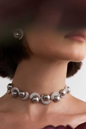 Anaash Silver Plated Raya Pearl Choker Online at Aza Fashions Anaash_Silver Plated Raya Pearl Choker _Online_at_Aza_Fashions
