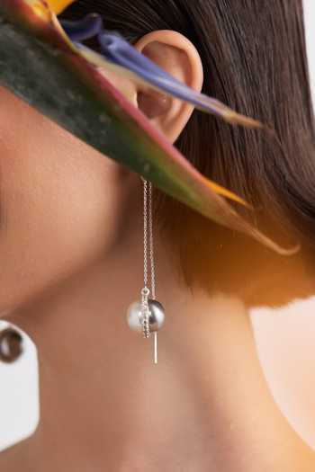 Anaash Astra Needle Pearl Drop Earrings 
