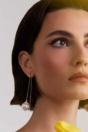 Anaash Silver Plated Astra Needle Pearl Drop Earrings Online at Aza Fashions Anaash_Silver Plated Astra Needle Pearl Drop Earrings _Online_at_Aza_Fashions