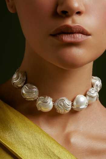 Shop Anaash White Prism Pearl Choker Online at Aza Fashions Shop_Anaash_White Prism Pearl Choker _Online_at_Aza_Fashions