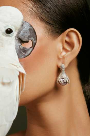 Anaash_Purple Zing Pearl Earrings _Online_at_Aza_Fashions