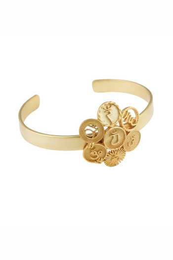 Buy Totapari Gold Plated 7 Chakra Resonance Cuff Bracelet Online at Aza Fashions Buy_Totapari_Gold Plated 7 Chakra Resonance Cuff Bracelet _Online_at_Aza_Fashions