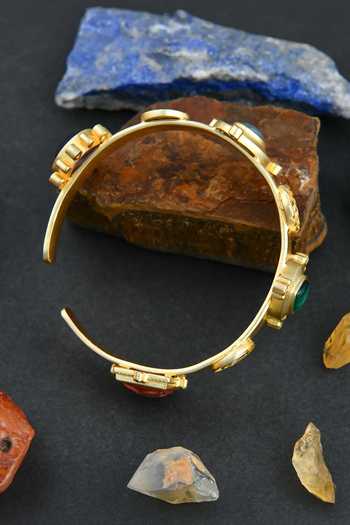 Totapari Gold Plated Sacred Flow Seven Chakra Cuff Bracelet at Aza Fashions Totapari_Gold Plated Sacred Flow Seven Chakra Cuff Bracelet _at_Aza_Fashions