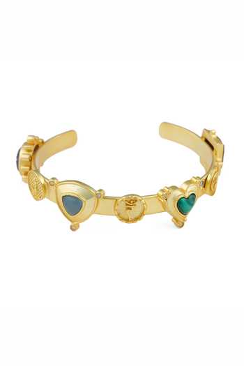 Buy Totapari Gold Plated Sacred Flow Seven Chakra Cuff Bracelet Buy_Totapari_Gold Plated Sacred Flow Seven Chakra Cuff Bracelet